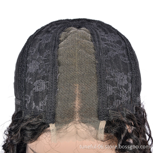 Tuneful wholesale Deep wave HD lace human hair brazilian virgin hair 360lace front wigs with 6*2 closure for black women
